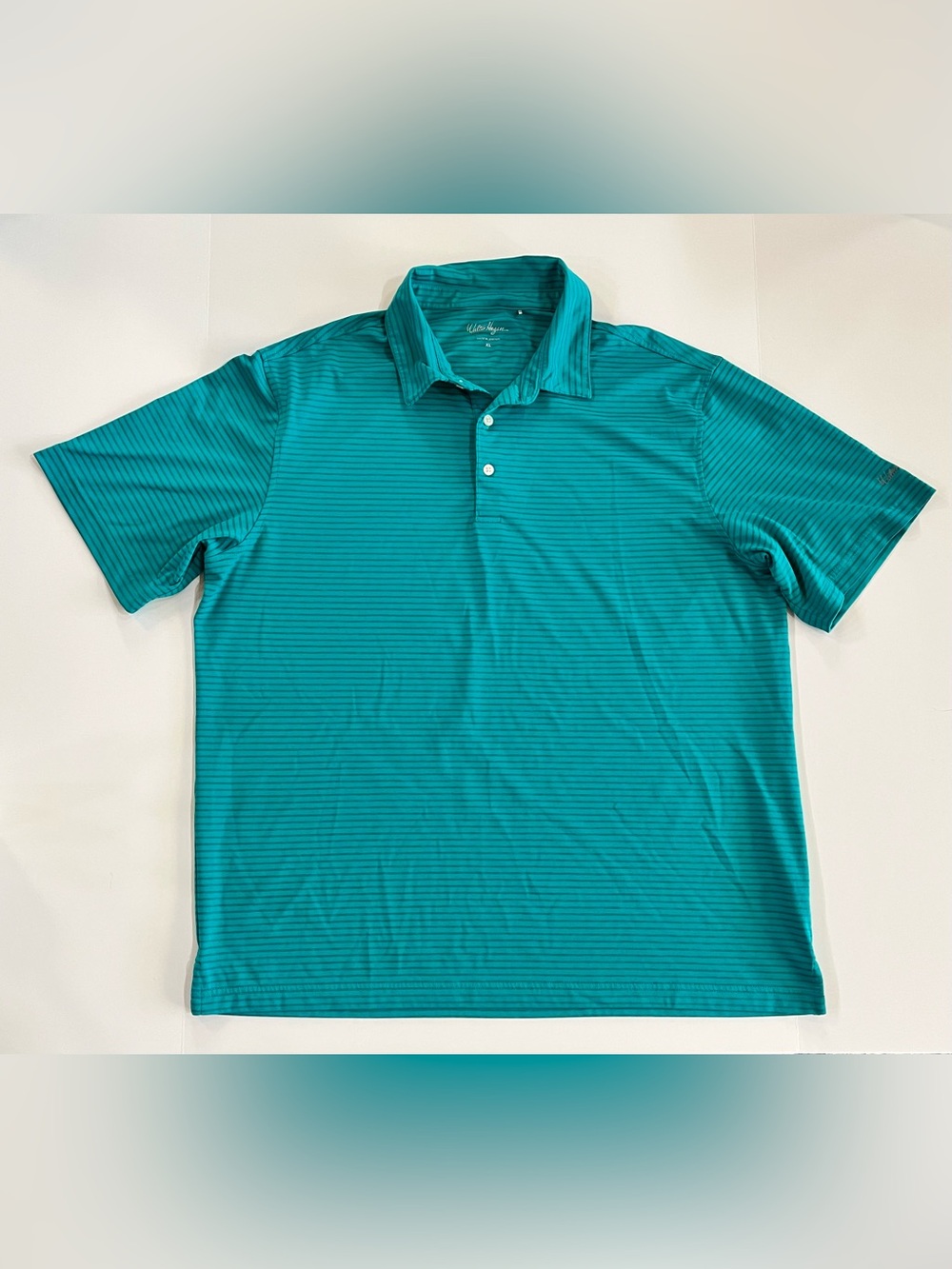 Walter Hagen Teal Micro-Striped Polo size XL
